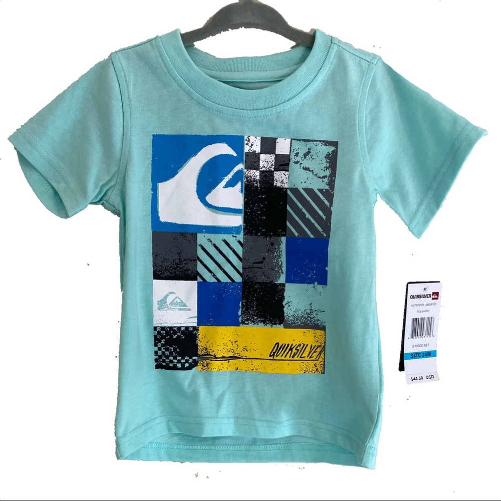 Quicksilver Graphic Short Sleeve Tee Aqua Blue 24m